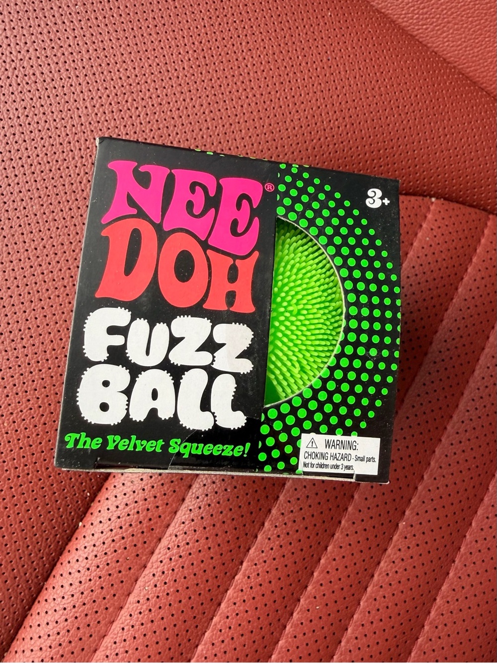 Needoh Fuzz Ball Sensory Squeeze Toy - Neon Green
